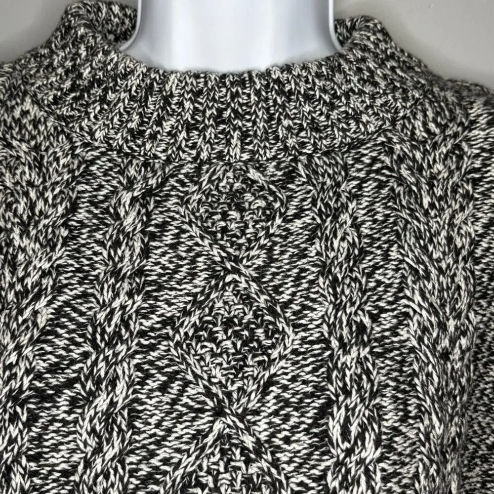 Lands End 100% Cotton Heavyweight Grandmacore Fishermans Sweater Womens Sz XL‎